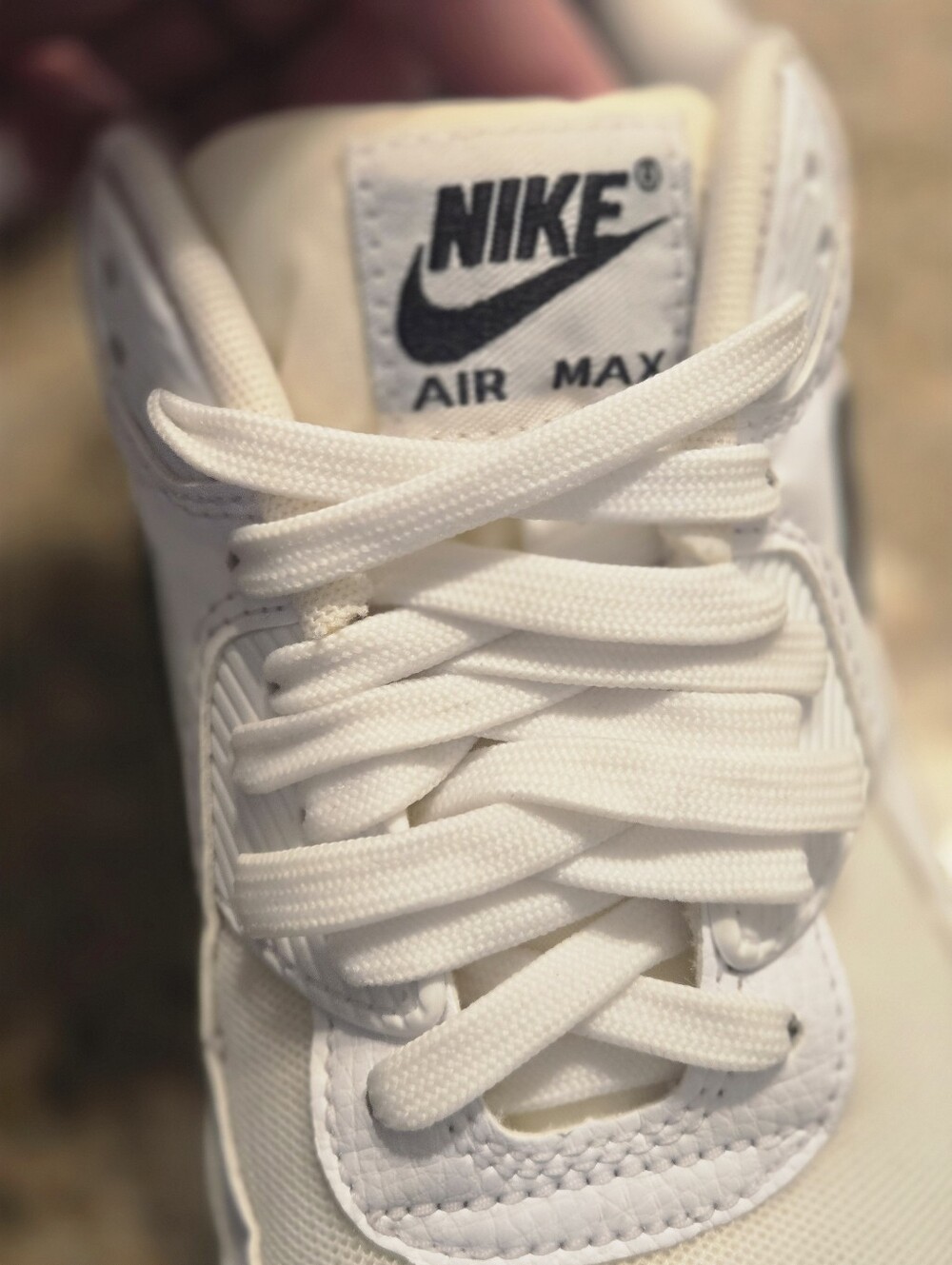 Nike Air Max White  Sneakers with Black Swoosh Womens 9 - Picture 8 of 16